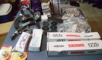 The front wheel assembly parts.